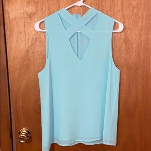 Light Blue Sleeveless Blouse